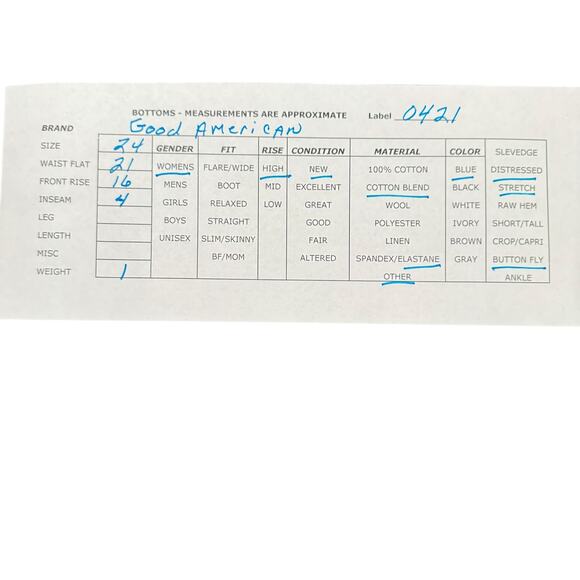 NWT Good American High Waist Cut Off Denim Shorts Womens Size 24 Medium Wash - Picture 2 of 5